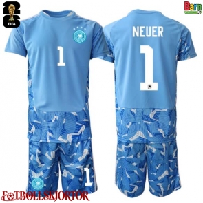 Tyskland Manuel Neuer #1 Målvakt Borta Kläder Barn VM 2026 Kortärmad (+ Korta byxor)